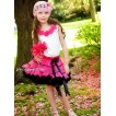 White Tank Tops with Hot Pink Rosettes & Hot Pink Black Trim Pettiskirt M102 